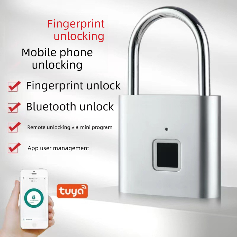 Tuya Bluetooth Smart Fingerprint Padlock, Waterproof Heavy Duty Anti Theft Security Lock, APP Remote Unlock Portable Outdoor Gate Warehouse Gym Luggage Smart Lock For Malaysia Weather